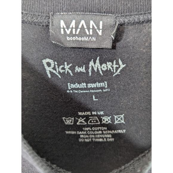 Rick and Morty Drunk in Rick Ship by Boohoo Man Black T-Shirt Size Large - Picture 4 of 5